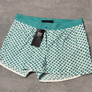 Zara Turquoise Polka Dot High Waist Shorts